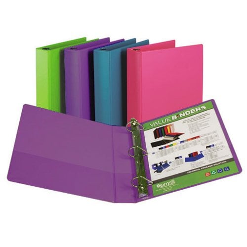 Samsill 1.5" Fashion Assorted Value Plus Angle-D Ring Storage Binder - 12pk