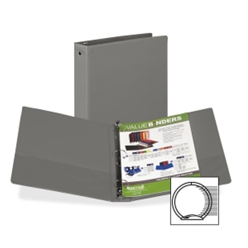 Samsill Gray Value Round Ring Storage Binder