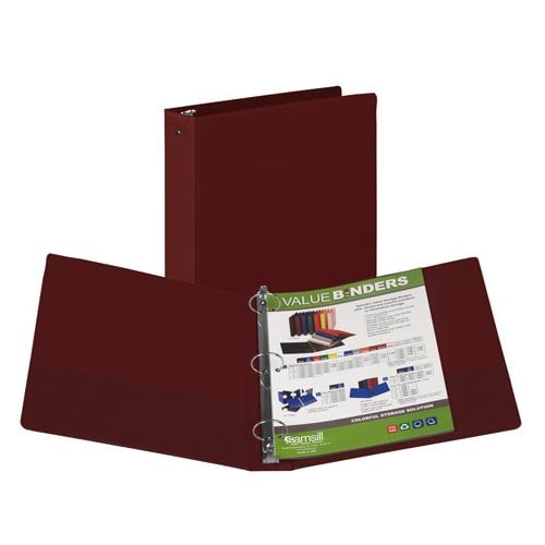 Samsill Maroon Value Round Ring Storage Binder - 24pk