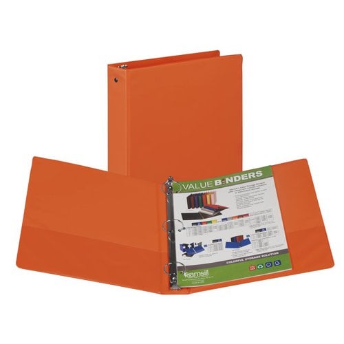 Samsill 1.5" Orange Value Round Ring Storage Binder - 12pk