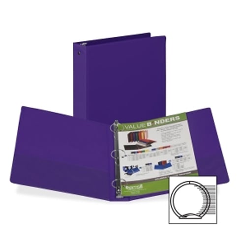 Samsill  1.5" Purple Value Round Ring Storage Binder - 12pk