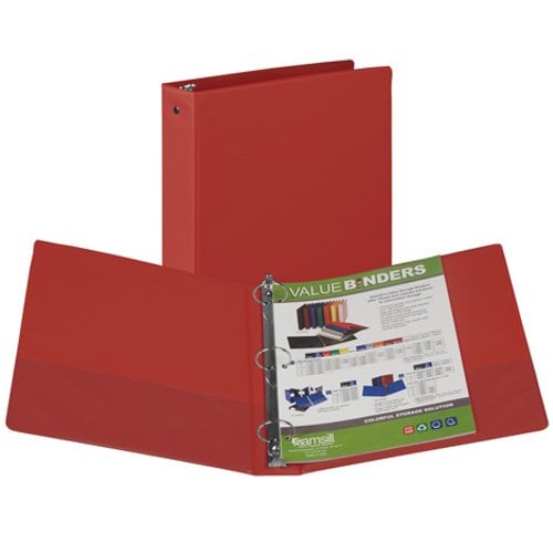 Samsill Red Value Round Ring Storage Binder