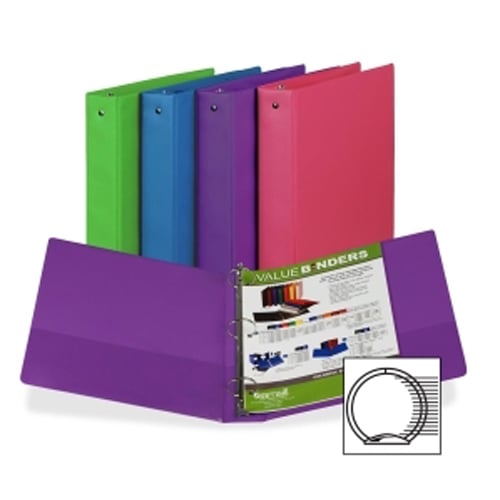 Samsill 1.5" Value Round Ring Assorted Fashion Storage Binder - 12pk