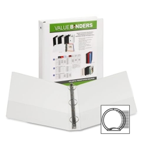 Samsill White Economy Insertable Round Ring View Binder