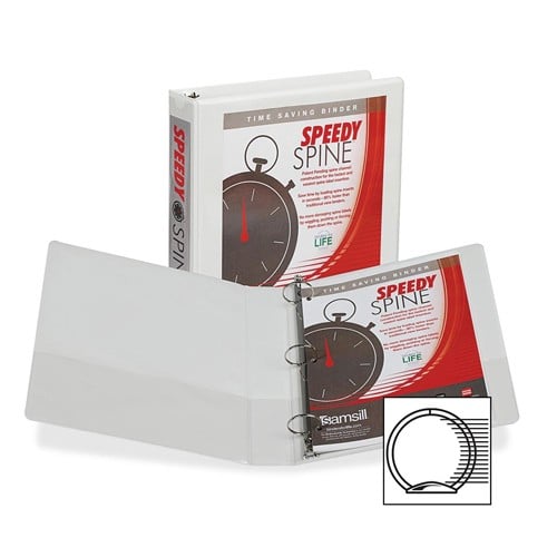 Samsill White Speedy Spine Round Ring View Binder - 12pk