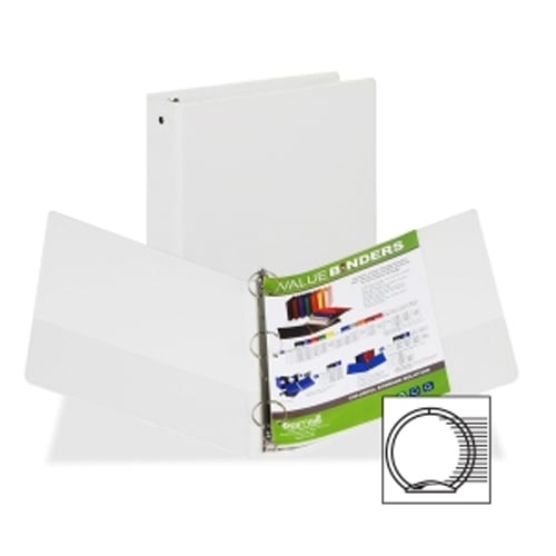 Samsill White Value Round Ring Storage Binder