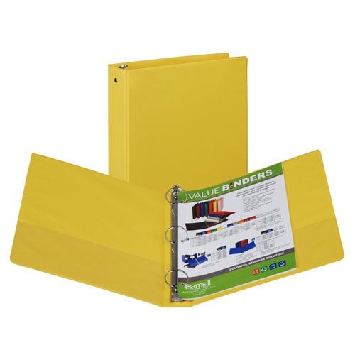 Samsill Yellow Value Round Ring Storage Binder