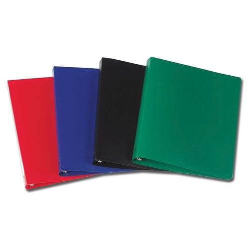 Samsill 1" Assorted 28-Gauge Flexible Poly 3-Ring Storage Binder - 12pk