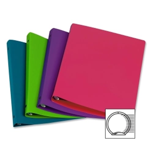 Samsill 1" Assorted Fashion 28-Gauge Flexible Poly 3-Ring Storage Binder - 12pk