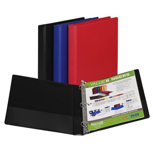 Samsill 1" Assorted Value Plus Angle-D Ring Storage Binder - 12pk