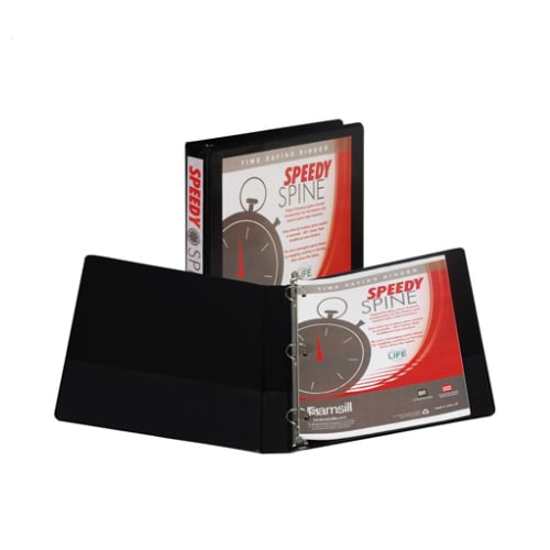 Samsill 1" Black Speedy Spine Round Ring View Binder - 12pk