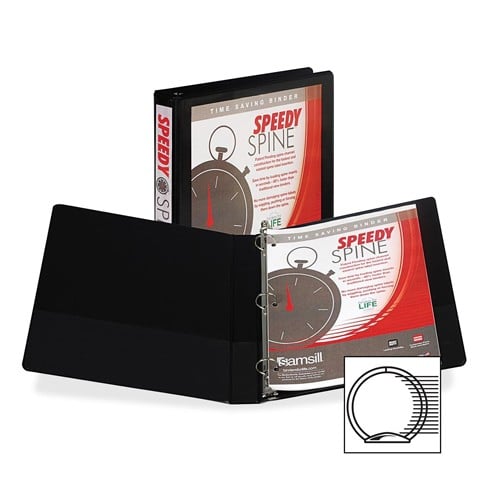 Samsill Black Speedy Spine Round Ring View Binder - 12pk