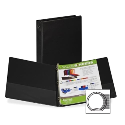 Samsill  1" Black Value Round Ring Storage Binder - 24pk