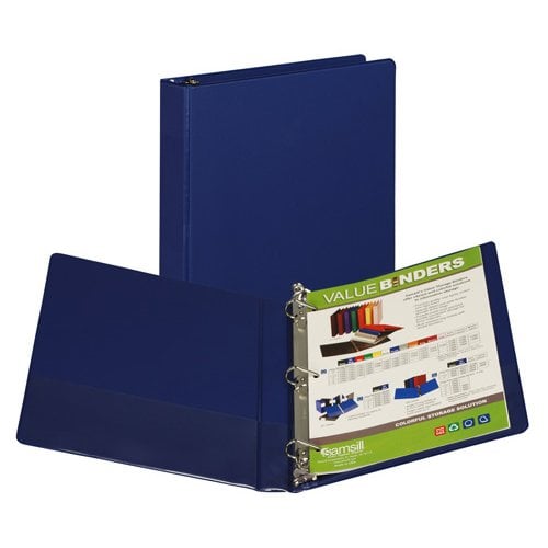 Samsill Blue Value Plus Angle-D Ring Storage Binder