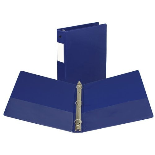 Samsill 1" Blue Value Plus Round Ring Binder w/ Label Holder - 24pk