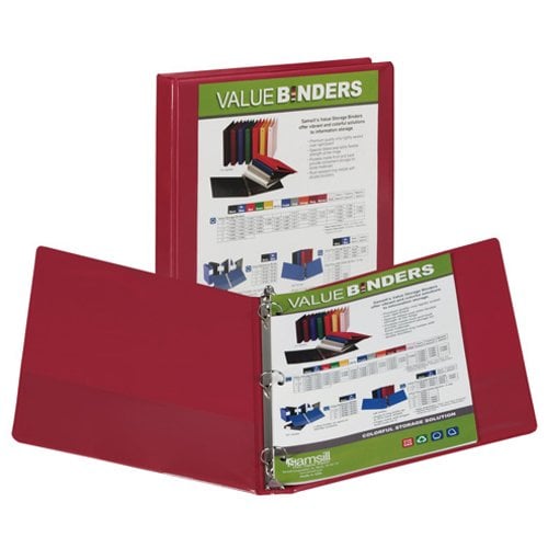 Samsill 1" Burgundy Insertable Locking Round Ring View Binder - 12pk