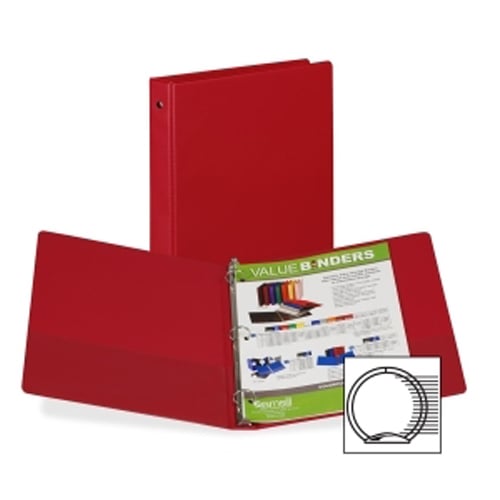 Samsill 1" Burgundy Value Round Ring Storage Binder - 24pk