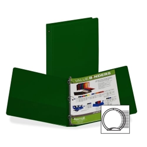 Samsill 1" Green Value Round Ring Storage Binder - 24pk