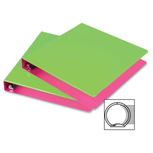 Samsill 1" Lime/Berry Fashion Two-Tone Round Ring View Binders - 6pk