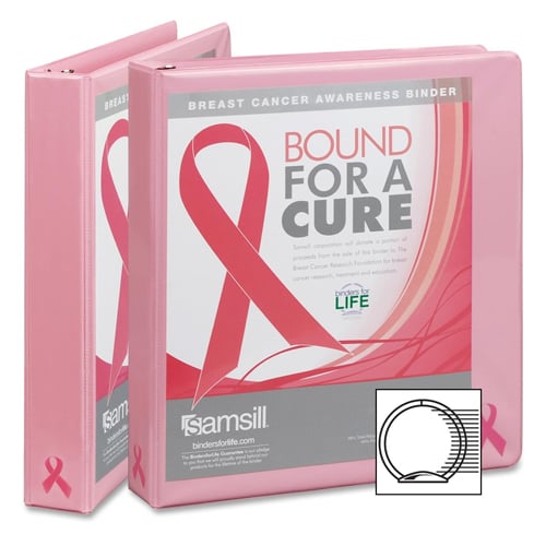 Samsill 1" Pink Breast Cancer Awareness View Binder - 12pk