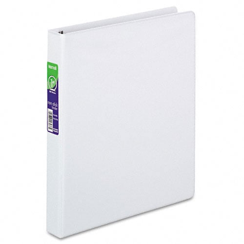 Samsill 1" White Nonstick Round Ring View Binder - 12pk