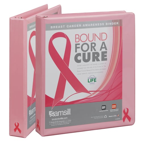 Samsill 1" Pink Breast Cancer Awareness View Binder - 12pk