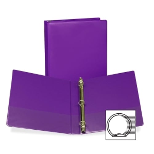 Samsill 1" Purple Fashion Presentation Round Ring View Binder - 6pk
