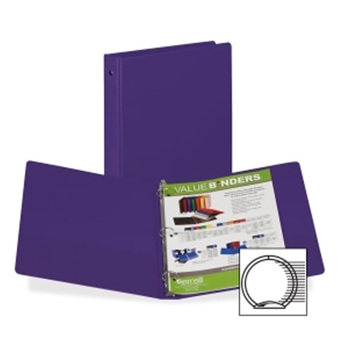 Samsill  1" Purple Value Round Ring Storage Binder - 24pk