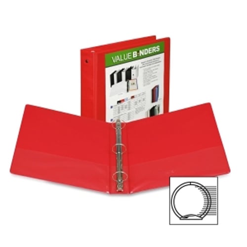 Samsill Red Economy Insertable Round Ring View Binder