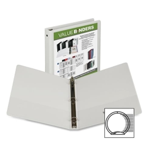 Samsill White Economy Insertable Round Ring View Binder