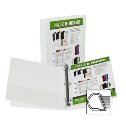 Samsill White Insertable Angle-D Ring View Binder