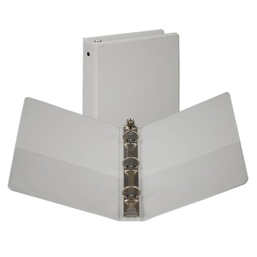 Samsill 1" White Junior Economy Insertable Round Ring View Binder - 6pk