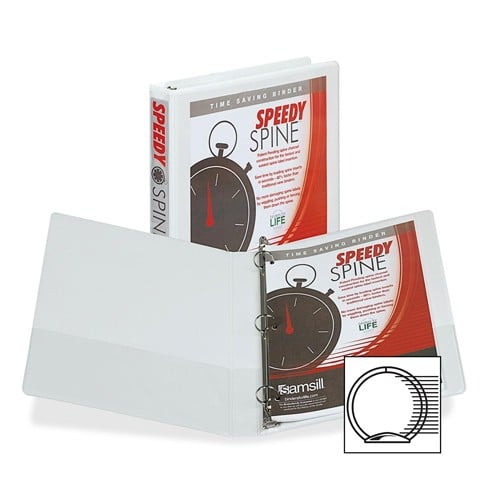 Samsill White Speedy Spine Round Ring View Binder - 12pk
