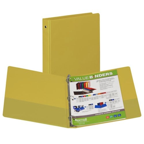 Samsill Yellow Value Round Ring Storage Binder