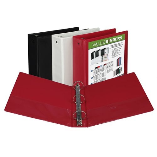Samsill 2" Assorted Basic Economy Round Ring Insertable View Binder - 6pk