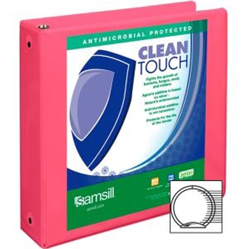Samsill 2" Berry Clean Touch Antimicrobial Economy Round Ring View Binder - 12pk