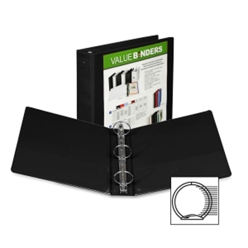 Samsill Black Economy Insertable Round Ring View Binder