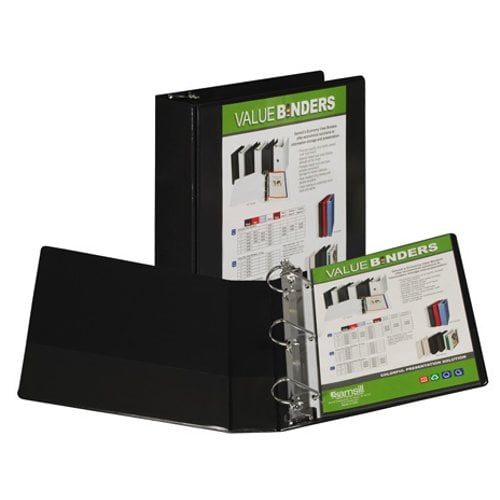 Samsill 2" Black Insertable Angle-D Ring View Binder - 12pk