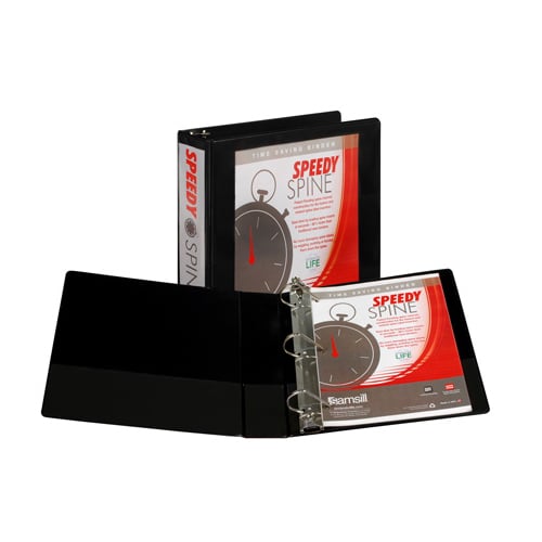 Samsill 2" Black Speedy Spine D-Ring View Binder - 12pk