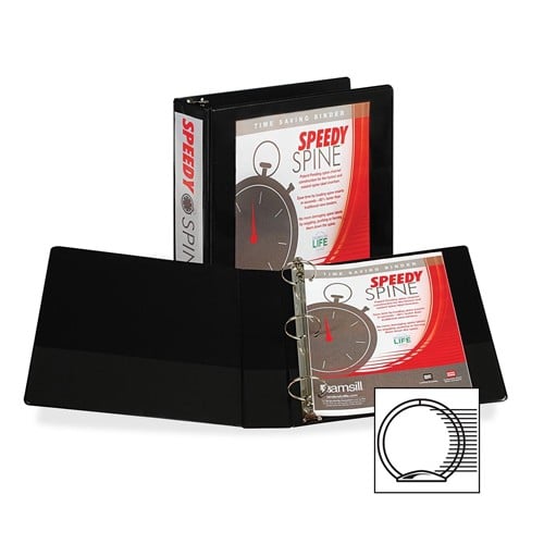 Samsill Black Speedy Spine Round Ring View Binder - 12pk