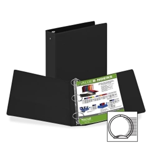 Samsill Black Value Round Ring Storage Binder