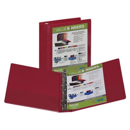 Samsill 2" Burgundy Insertable Locking Round Ring View Binder - 12pk