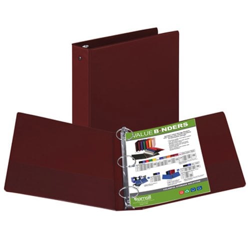Samsill 2" Burgundy Value Round Ring Storage Binder - 12pk