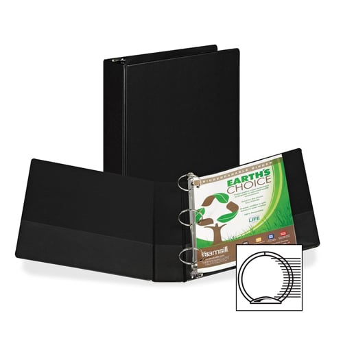 Samsill 2" Black Earth's Choice Round Ring Storage Binder - 12pk