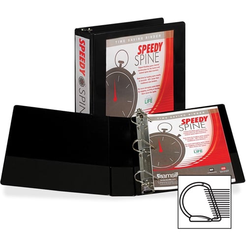 Samsill 2" Black Speedy Spine D-Ring View Binder - 12pk