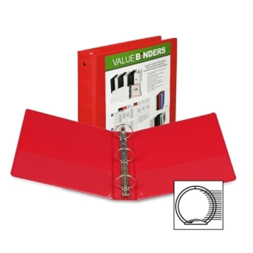 Samsill Red Economy Insertable Round Ring View Binder