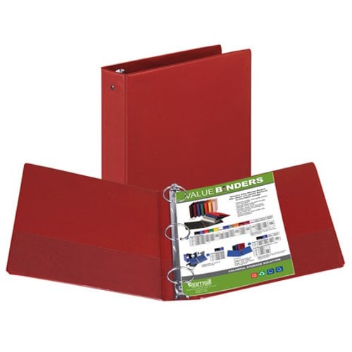 Samsill 2" Red Value Round Ring Storage Binder - 12pk