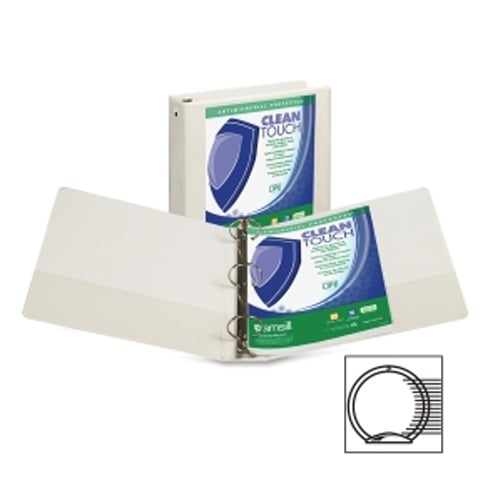 Samsill 2" White Clean Touch Antimicrobial Economy Round Ring View Binder - 12pk