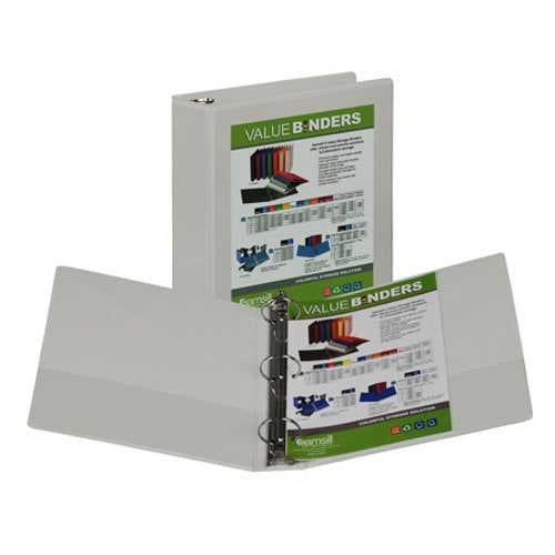 Samsill 2" White Insertable Locking Round Ring View Binder - 12pk