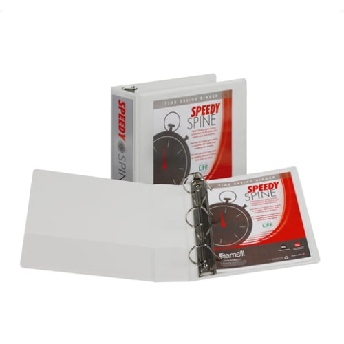 Samsill 2" White Speedy Spine D-Ring View Binder - 12pk